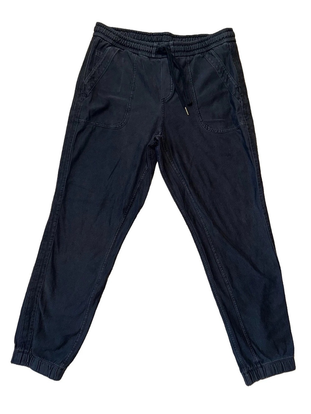 Athleta Farallon Jogger Pants Black Utility Drawstring Tencel Cotton Size 8